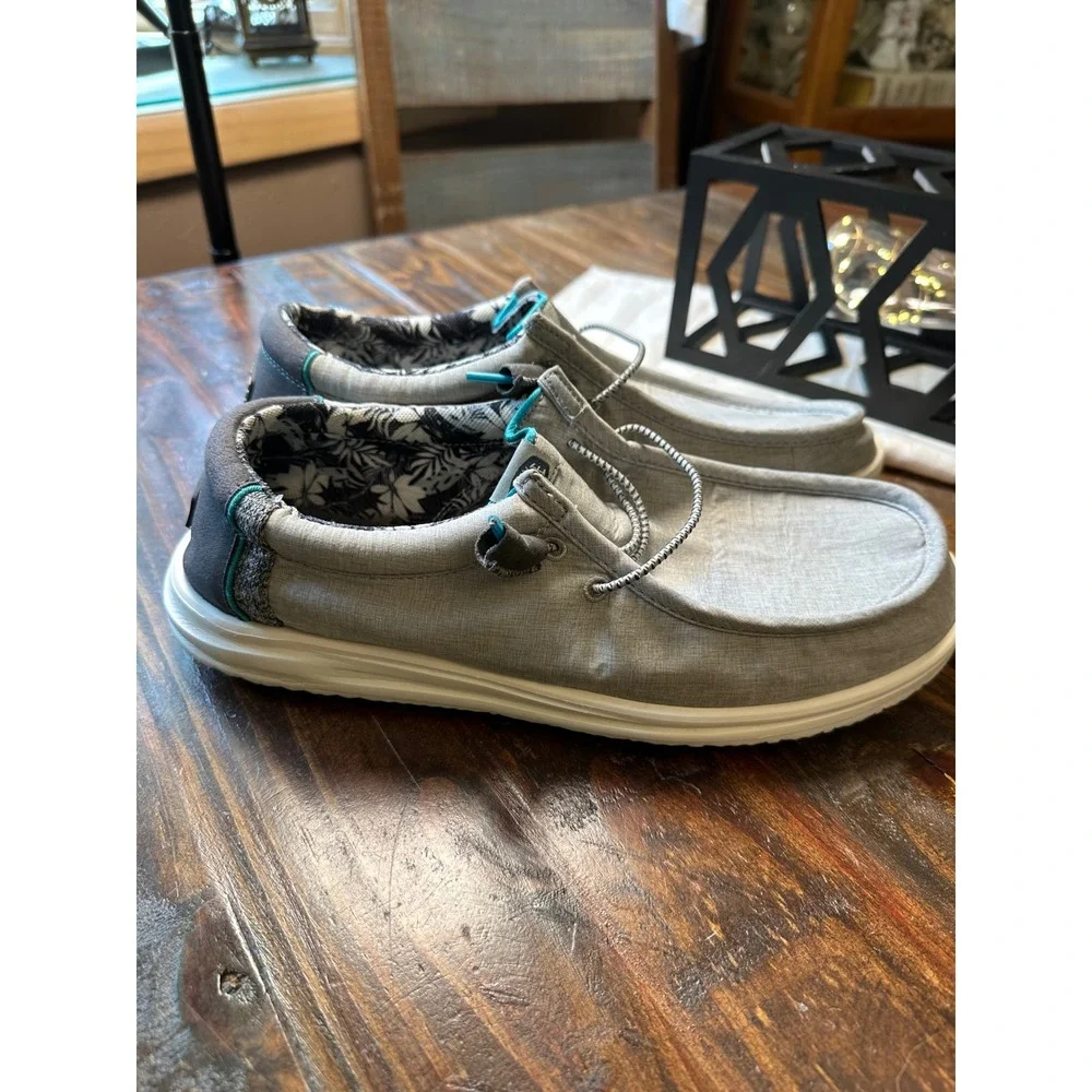 Hey Dude Wally H2O Graphite Grey Mesh Loafers Mens 12 Boardwalk Shoes 40013-014